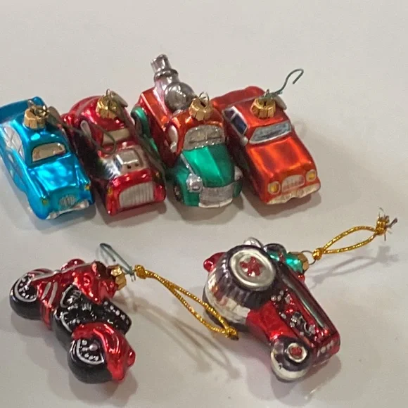 Department 56 blown glass Christmas 6 🚘 car 🚗 German vintage tree 🌲 ornaments - Picture 14 of 16
